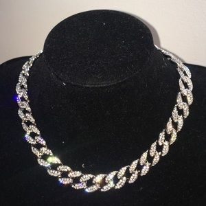 Iced Out Silver Choker